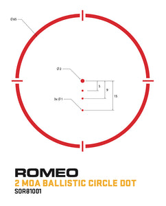 ROMEO8H 1X38 CIRCLEDOT HEXMNT 0.5MOA CIRCLEDOT | BLACK