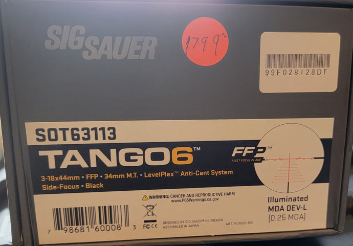 Sig Sauer Tango6 3-18X44 FFP MOA DEV-L