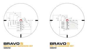 Bravo 5 Megaview 300 Blackout Horseshoe Dot
